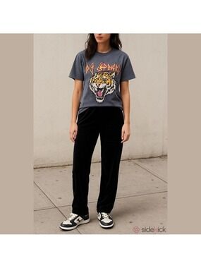 Retro 90's Wide Leg Velour Streetwear Indie SleezeTrouser